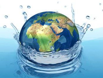 world in water
